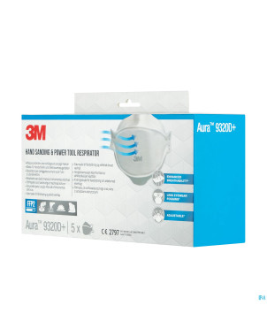 3m aura masque prot. respir. ffp2 9320d+    pack 5