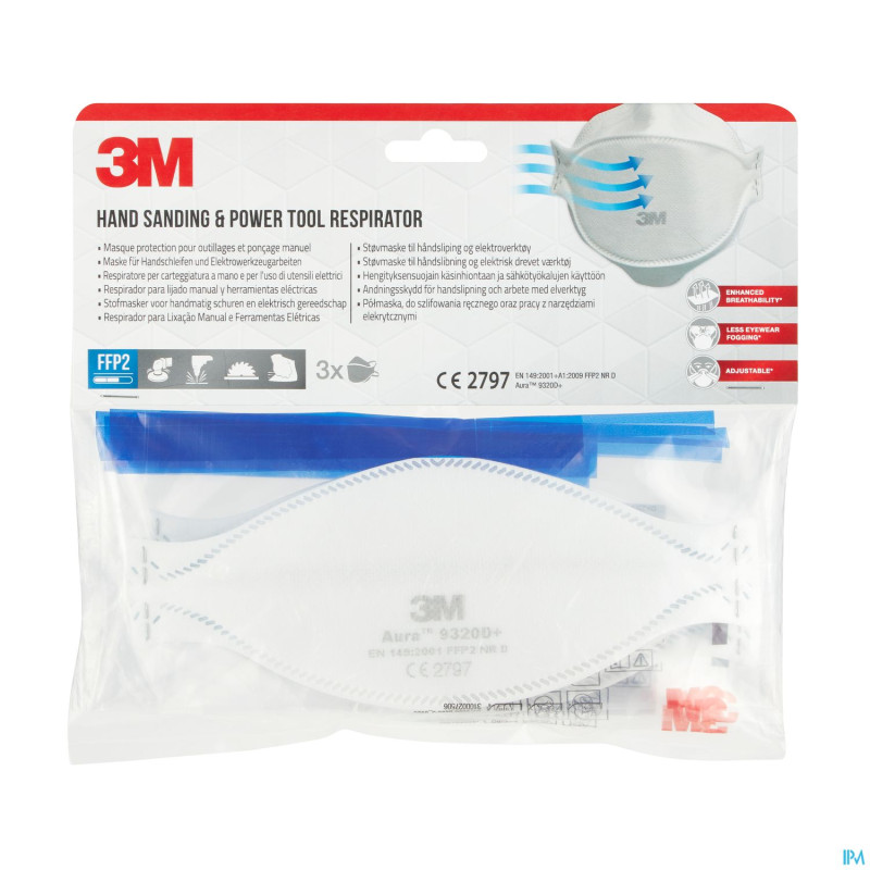 3m aura masque prot. respir. ffp2 9320d+    pack 3