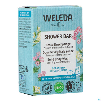 Weleda shower bar geranium + litsea cubeba    75g