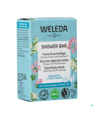 Weleda shower bar geranium + litsea cubeba    75g