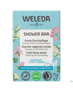 Weleda shower bar geranium + litsea cubeba    75g