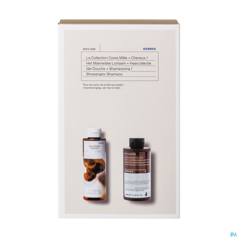 Korres gs collection corps male 250ml+chev 250ml