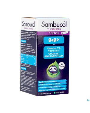 Sambucol baies sureau pdr bebe  sach 14x2200mg