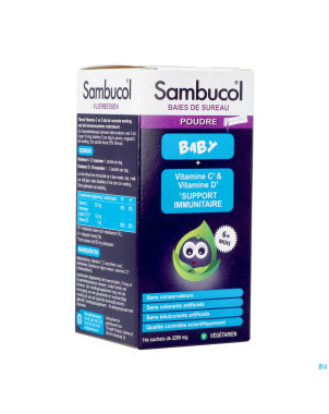 Sambucol baies sureau pdr bebe  sach 14x2200mg