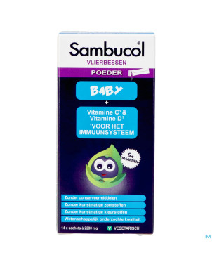 Sambucol baies sureau pdr bebe  sach 14x2200mg