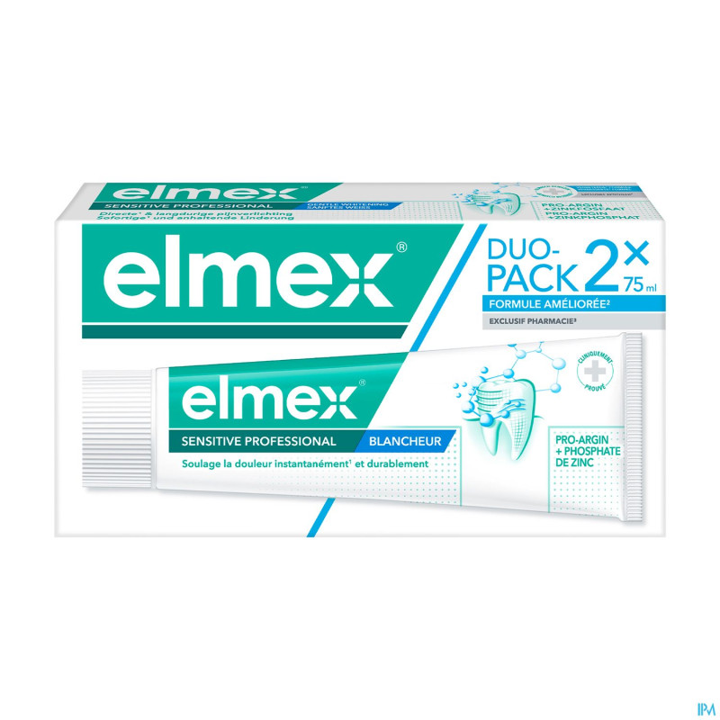 Elmex sensitive pro.dentifrice blanch.2x75ml nf