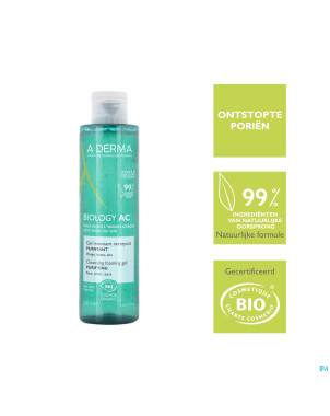 Aderma biology ac gel moussant nettoyant  200ml