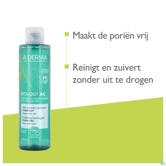Aderma biology ac gel moussant nettoyant  200ml