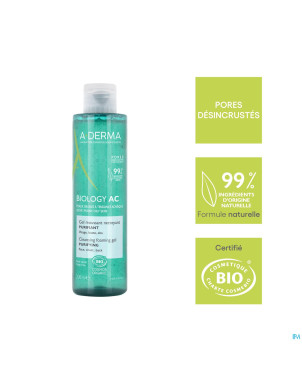 Aderma biology ac gel moussant nettoyant  200ml