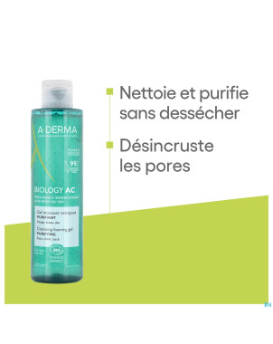 Aderma biology ac gel moussant nettoyant  200ml