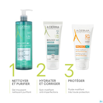 Aderma biology ac gel moussant nettoyant  200ml