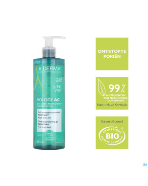 Aderma biology ac gel moussant nettoyant 400ml
