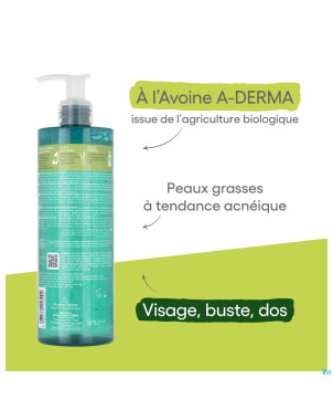 Aderma biology ac gel moussant nettoyant 400ml