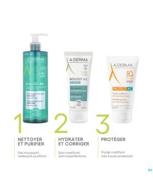 Aderma biology ac gel moussant nettoyant 400ml