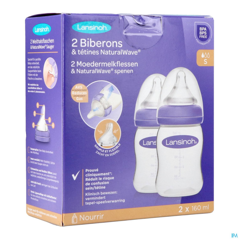 Lansinoh biberon pp natural wave    2x160ml