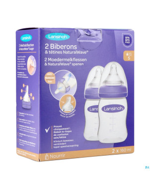 Lansinoh biberon pp natural wave    2x160ml