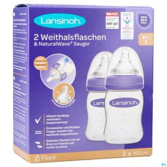 Lansinoh biberon pp natural wave    2x160ml