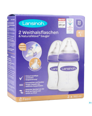 Lansinoh biberon pp natural wave    2x160ml