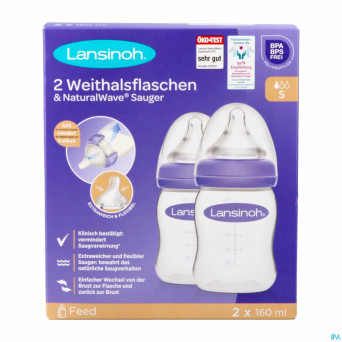 Lansinoh biberon pp natural wave    2x160ml