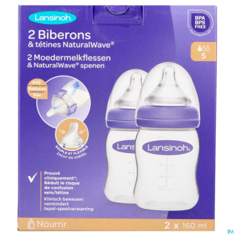 Lansinoh biberon pp natural wave    2x160ml