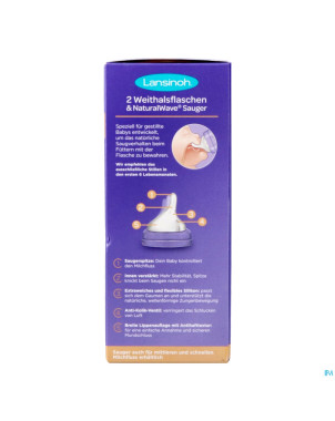 Lansinoh biberon pp natural wave    2x160ml