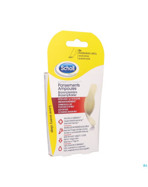 Scholl pans ampoule pansement orteil s/latex  6