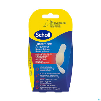 Scholl pans ampoule pansement orteil s/latex  6