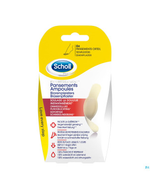 Scholl pans ampoule pansement orteil s/latex  6