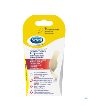 Scholl pans ampoule pansement orteil s/latex  6