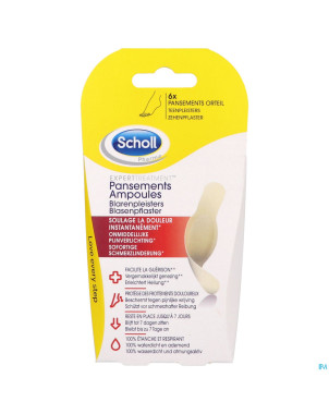 Scholl pans ampoule pansement orteil s/latex  6