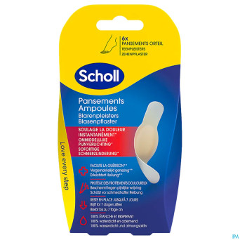 Scholl pans ampoule pansement orteil s/latex  6