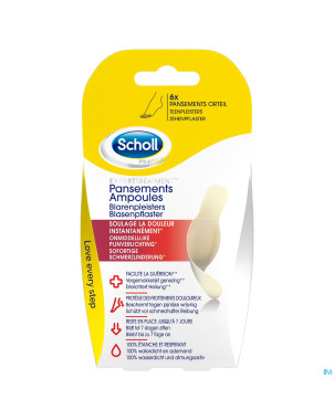 Scholl pans ampoule pansement orteil s/latex  6