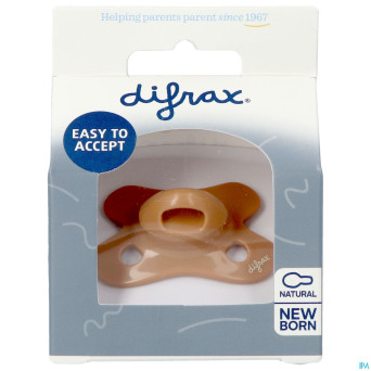 Difrax sucette natural newborn uni caramel