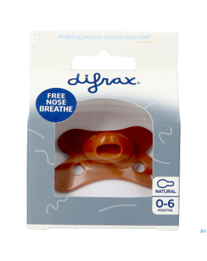 Difrax sucette natural 0-6m uni cinnamon