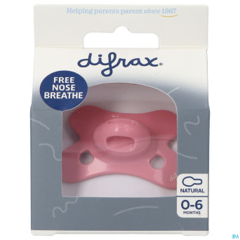 Difrax sucette natural 0-6m uni raspberry