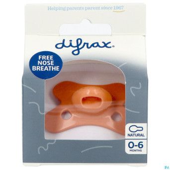 Difrax sucette natural 0-6m uni peachy