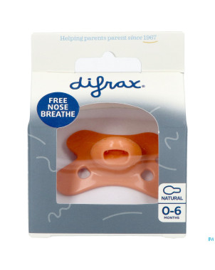 Difrax sucette natural 0-6m uni peachy