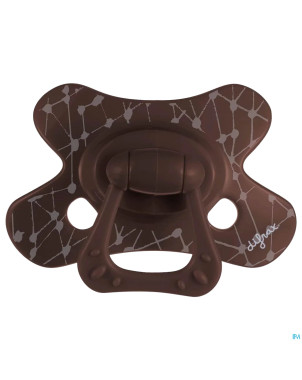 Difrax sucette natural 6m+chocolate grid