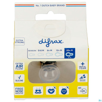 Difrax sucette natural 20m+ chocolate lines