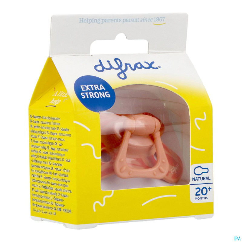 Difrax sucette natural 20m+ peachy leafs