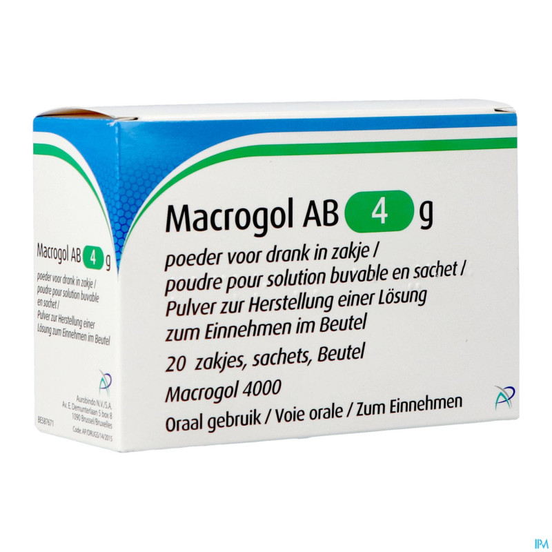 Macrogol ab  4g pdr pour sol buvable sach 20