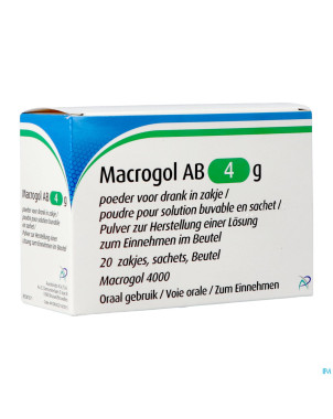 Macrogol ab  4g pdr pour sol buvable sach 20