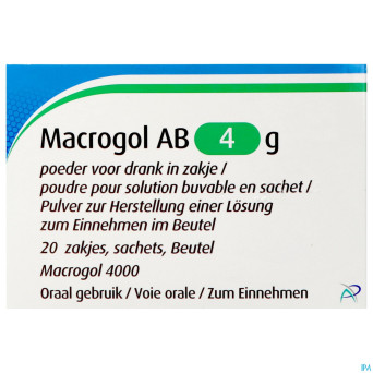 Macrogol ab  4g pdr pour sol buvable sach 20