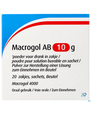 Macrogol ab 10g pdr pour sol buvable sach 20