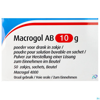 Macrogol ab 10g pdr pour sol buvable sach 50