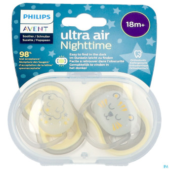 Philips avent sucette +18m air night neutral  2