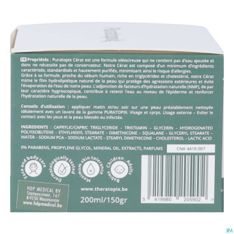 Puratopix cerat creme barriere oleocireuse   200ml