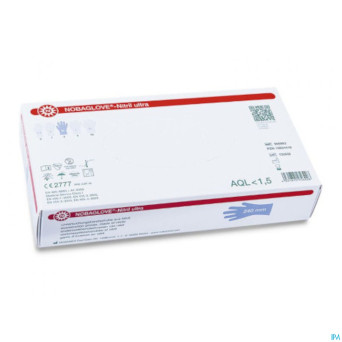 Noba gants nitril ultra s/latex m bleu 100