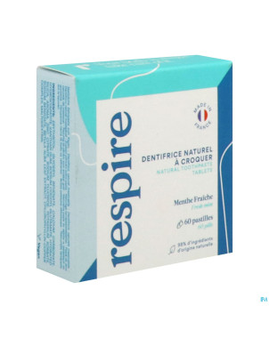 Respire dentifrice solide pastilles   60 avec etui