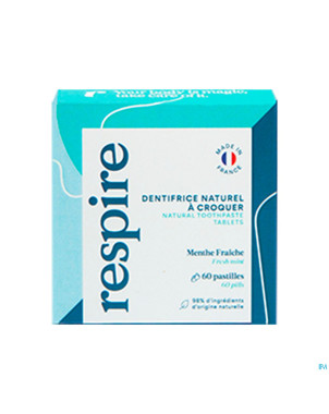 Respire dentifrice solide pastilles   60 avec etui